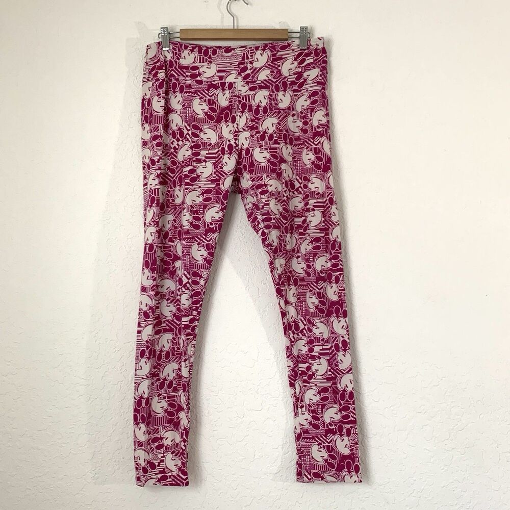 Lularoe Leggings Disney Mickey Mouse Women  Tall & Curvy Purple Fuschia Cartoon